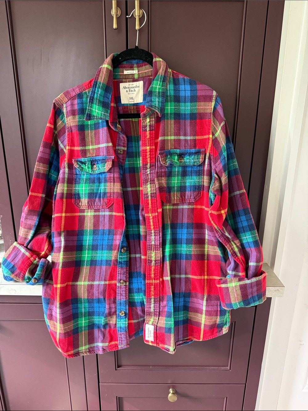 Vintage colorful Abercrombie flannel